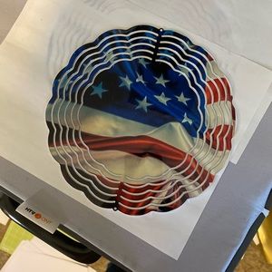 8” wind spiner  flag themed both side printed